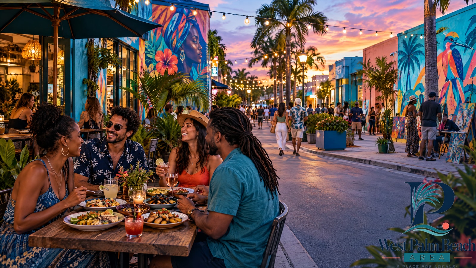 West Palm Beach Area guide cover: A Local’s Guide to Northwood Village: Coffee, Art, Dinner & Nightlife
