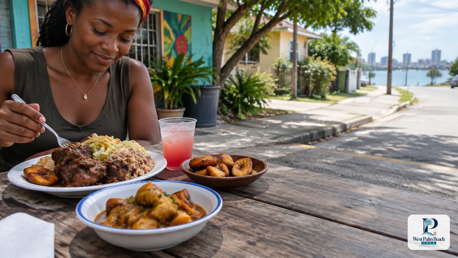 West Palm Beach Area guide cover: A Haitian and Caribbean Food Trail Through West Palm Beach