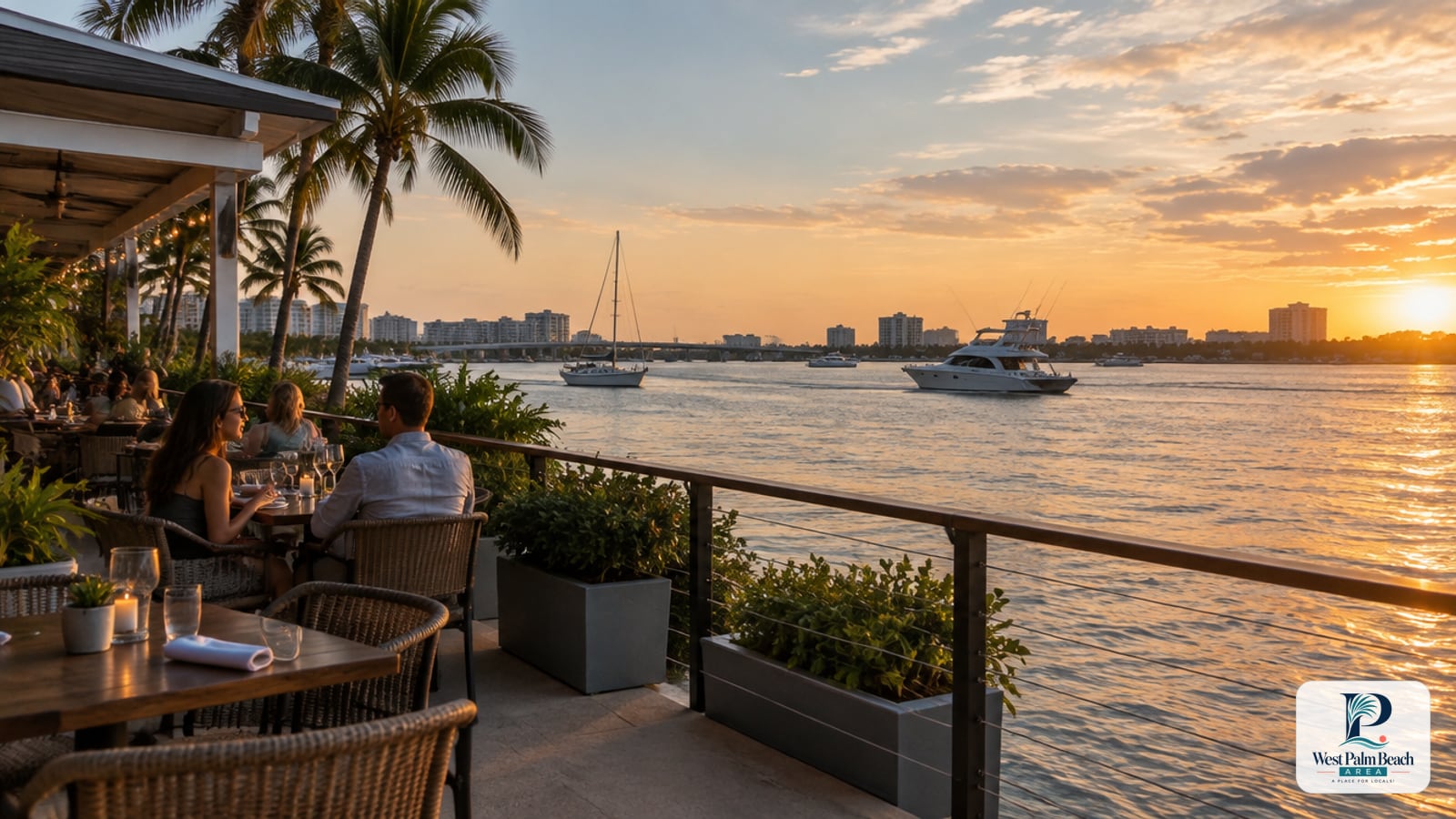 West Palm Beach Area guide cover: Waterfront Patios Worth the Drive from Downtown West Palm Beach