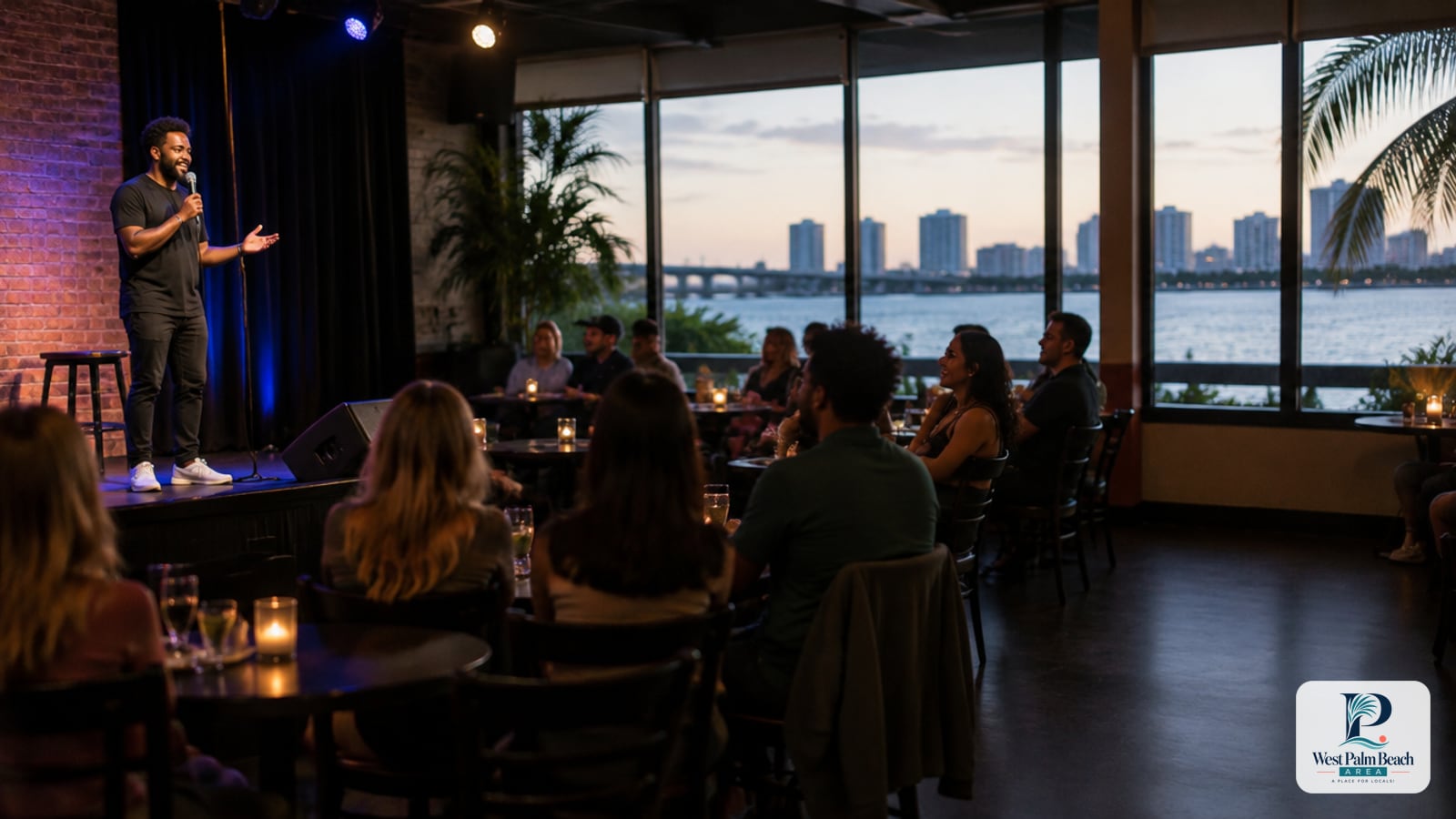 West Palm Beach Area guide cover: Comedy, Trivia and Open-Mic Nights in West Palm Beach