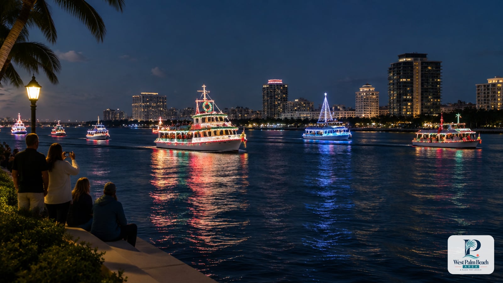 West Palm Beach Area guide cover: Palm Beach Holiday Boat Parade Viewing from West Palm Beach