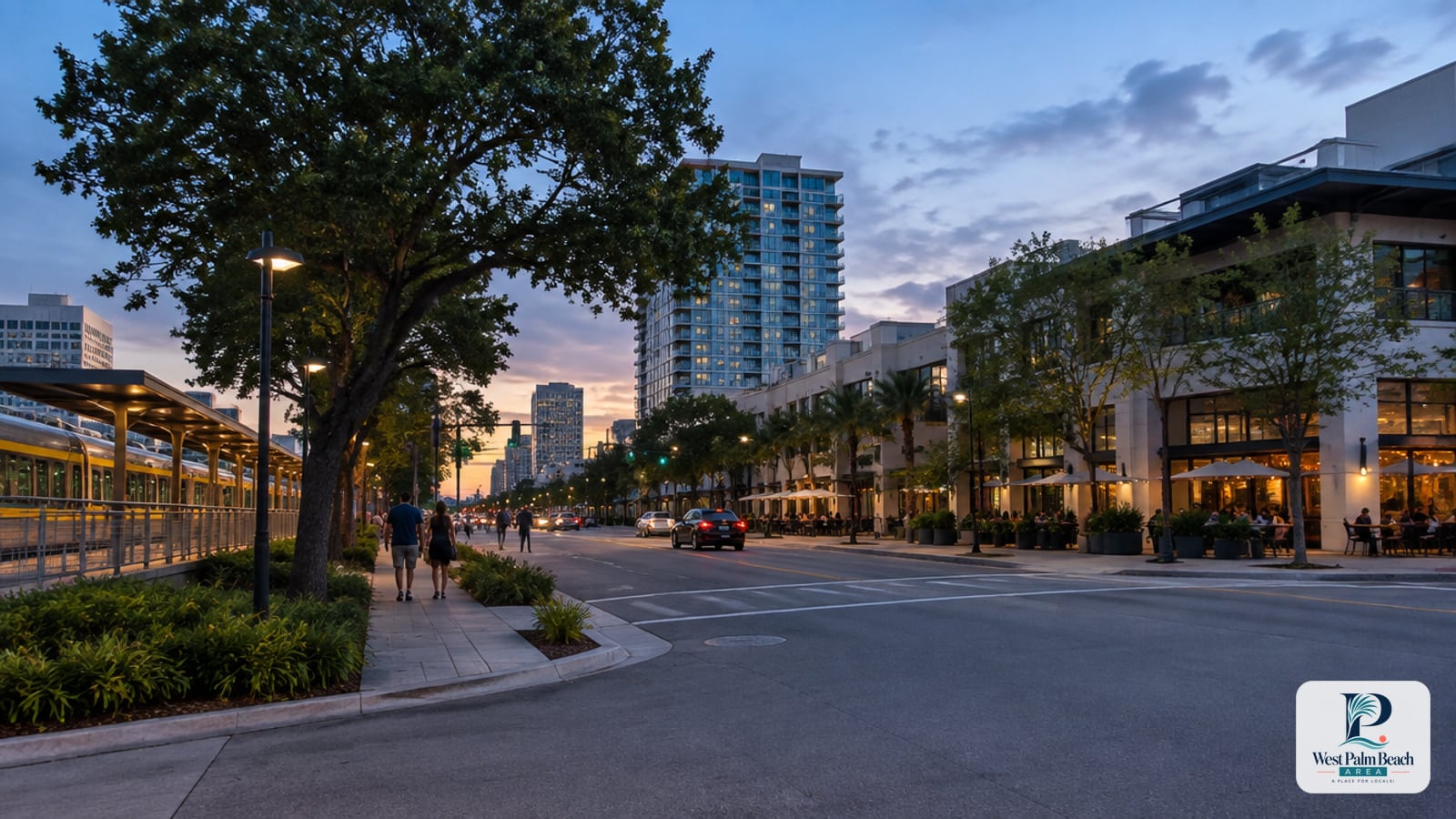 West Palm Beach Area guide cover: Banyan Boulevard and the West End of Clematis