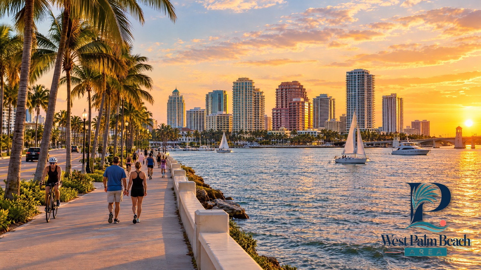 West Palm Beach Area guide cover: West Palm Beach Waterfront Guide: Coffee, Walks, Food & Sunset